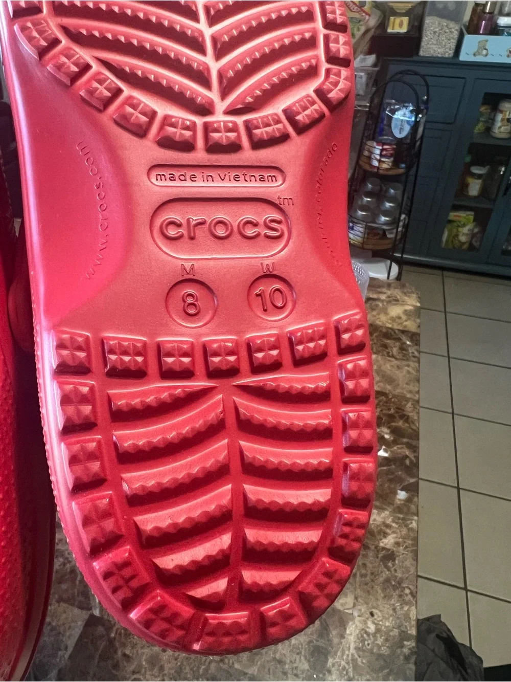 CROCS Classic Platform Clogs in Bright Red